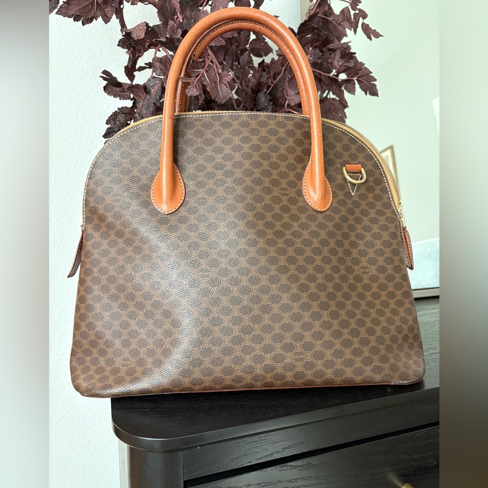 Vintage Celine Macadam Dome Coated Canvas Bag